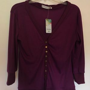 NWT Nenona M Cardigan Dark Purple